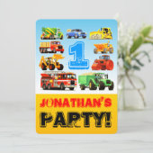 第1誕生日のトラックのパーティー 招待状 (スタンド正面)