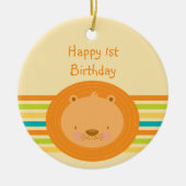 第1誕生日のベビーのライオンの円形のオーナメント セラミックオーナメント (正面)