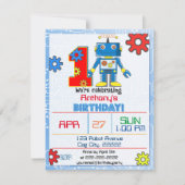 第1誕生日のロボット招待状 招待状 (正面)