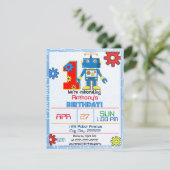 第1誕生日のロボット招待状 招待状 (スタンド正面)