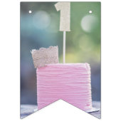 第1誕生日の写真の最初ベビーのパーティーは所有します作成します バンティングフラッグ (第1の旗)