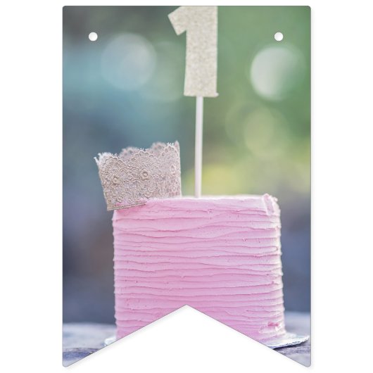 第1誕生日の写真の最初ベビーのパーティーは所有します作成します バンティングフラッグ (第1の旗)