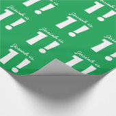 第1誕生日の名前をカスタムするのケリーの緑のユニセックス ラッピングペーパー (角)