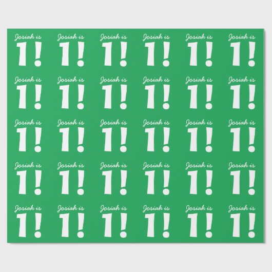 第1誕生日の名前をカスタムするのケリーの緑のユニセックス ラッピングペーパー (フラット)