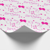 第1誕生日の女の子のテーマ ラッピングペーパー (角)