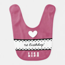 第1誕生日の女の子のハートはリボンA11Aをスカラップで仕上げました