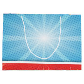 第1誕生日の恐竜のパーティーのカスタム ラージペーパーバッグ (裏面)