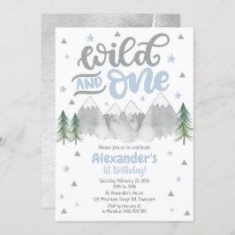 第1誕生日の招待状、野生の1招待を冒険して下さい 招待状