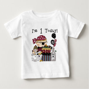 第1誕生日の海賊Tシャツおよびギフト ベビーTシャツ