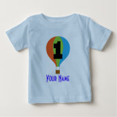 第1誕生日の熱気の気球 ベビーTシャツ (正面)