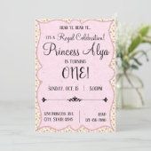 第1誕生日の王室のなお祝いのプリンセスの招待状 招待状 (スタンド正面)