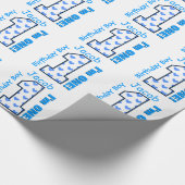 第1誕生日の男の子の青いハート1歳B01Z ラッピングペーパー (角)