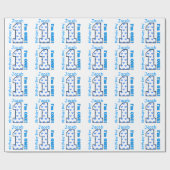 第1誕生日の男の子の青いハート1歳B01Z ラッピングペーパー (フラット)