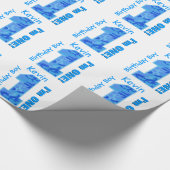 第1誕生日の男の子の青い迷彩柄1歳B3BZ ラッピングペーパー (角)