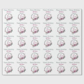 第1誕生日の花のリース ラッピングペーパー (フラット)