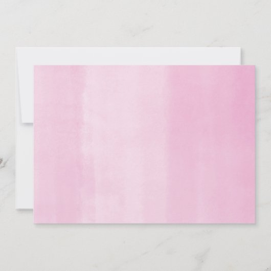 第1誕生日の赤面のピンクの金ゴールドの花の写真の誕生日 招待状 (裏面)