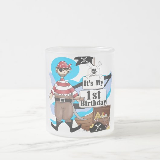 第1誕生日のTシャツおよびギフトを略奪して下さい フロストグラスマグカップ (中央)