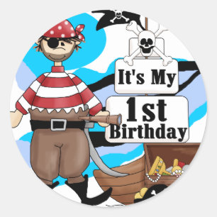 第1誕生日のTシャツおよびギフトを略奪して下さい ラウンドシール