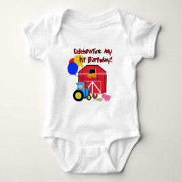 第1誕生日のTシャツおよびギフトを耕作して下さい ベビーボディスーツ