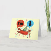 第1誕生日のTシャツおよびGfitsを斜め飛行して下さい カード (正面)