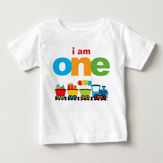 第1誕生日のTシャツの幼児のベビーの子供を訓練して下さい ベビーTシャツ (正面)