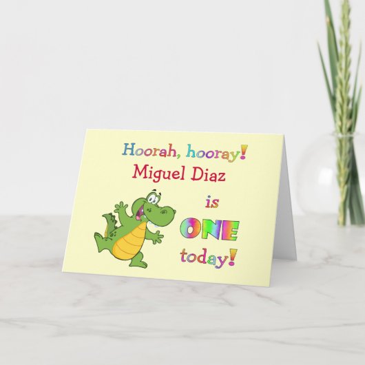 第1誕生日は女の子か男の子のために個人化なります カード (正面)