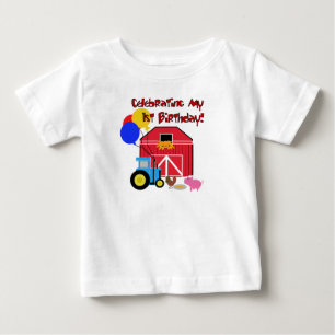 第1誕生日を耕作して下さい ベビーTシャツ