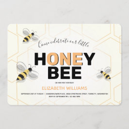 第1誕生日イエローブラックオレンジビー漫画 招待状