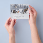 第1誕生日ウッドランドベア冬の水彩 チラシ (手)