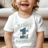 第1誕生日エレファントシャツ ベビーTシャツ
