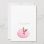 第1誕生日カボチャフローラ幾何学模様 | ピンク 招待状 (裏面)