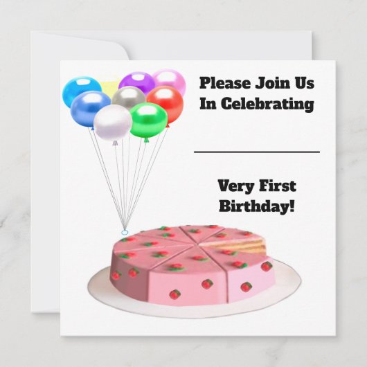 第1誕生日カード ノートカード (正面)