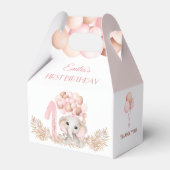 第1誕生日ガールエレファントピンクバルーン小 フェイバーボックス (正面サイド)