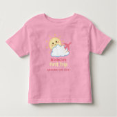 第1誕生日ガールピンク飛行機イエローサンクラウド トドラーTシャツ (正面)