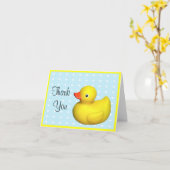 第1誕生日ゴムダッキー（アヒルちゃん） カード (黄色い花)