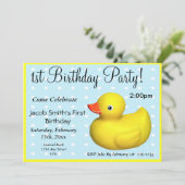 第1誕生日ゴムダッキー（アヒルちゃん） 招待状 (スタンド正面)