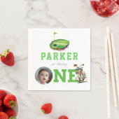 第1誕生日ゴルフパルテパーソナライズされたィ写真 スタンダードカクテルナプキン (インサイチュ)