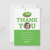 第1誕生日ゴルフフォパーソナライズされたト サンキューカード (正面)