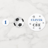 第1誕生日サッカーボールサッカー誕生日パーティー コンフェッティ (裏面)