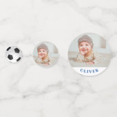 第1誕生日サッカーボール写真誕生日パーティー コンフェッティ (正面)