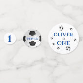 第1誕生日サッカーボール写真誕生日パーティー コンフェッティ (裏面)