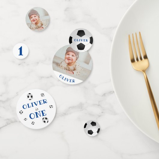 第1誕生日サッカーボール写真誕生日パーティー コンフェッティ (グループ)