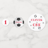 第1誕生日サッカーボール写真誕生日パーティー コンフェッティ (裏面)