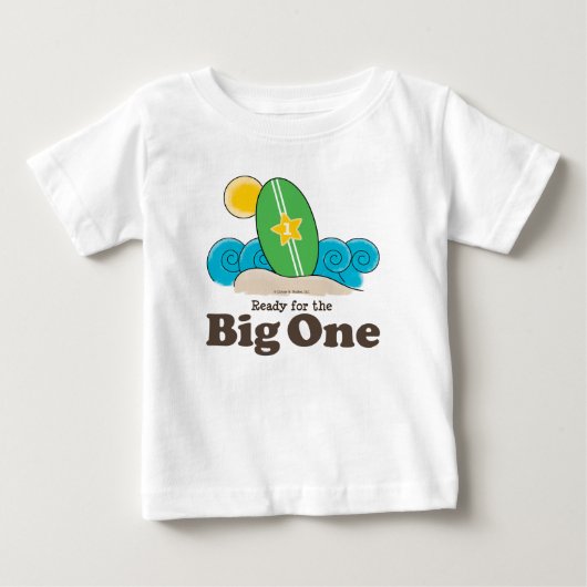 第1誕生日サーフベビー長袖ティー ベビーTシャツ (正面)