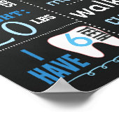 第1誕生日シャルボードサイン紙吹雪ブルー ポスター (角)