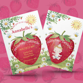 第1誕生日ストロベリーピクニックスウィートワンサマー 招待状