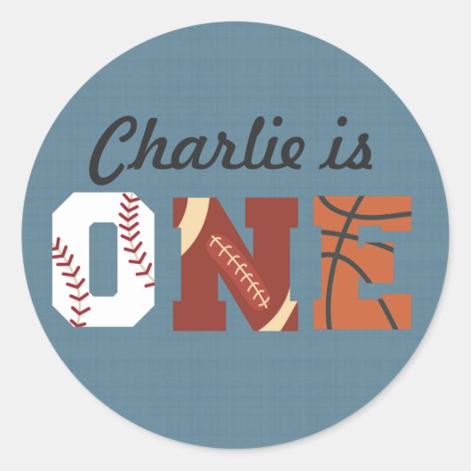 第1誕生日スポーツクラシックラウンドステッカー ラウンドシール (正面)