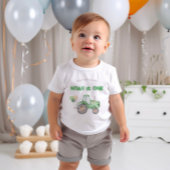 第1誕生日トラクタ誕生日Tシャツ ベビーボディスーツ