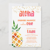 第1誕生日トロピカルパイナップルアロハルアウ(ハワイ式宴会) 招待状 (正面)