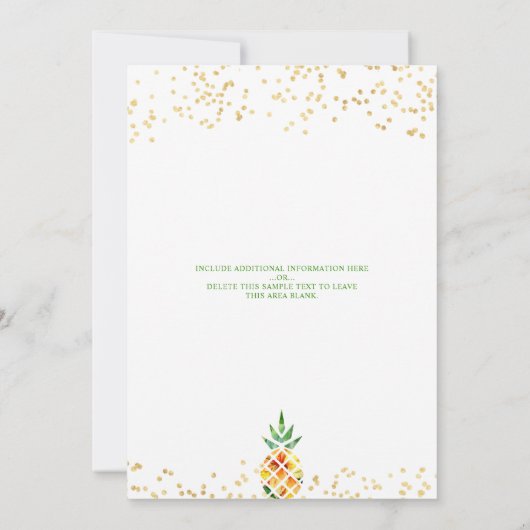 第1誕生日トロピカルパイナップルアロハルアウ(ハワイ式宴会) 招待状 (裏面)
